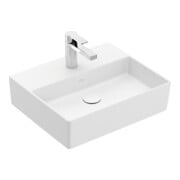 V&B Memento 2.0 Lavabo 50x42cm, robinet, sans trop-plein, blanc mat C-plus-3