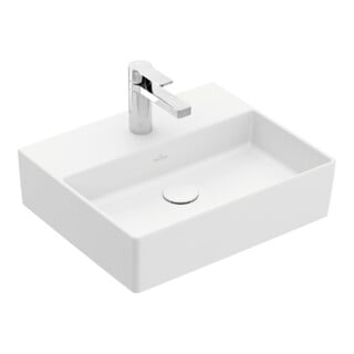 V&B Memento 2.0 Lavabo 50x42cm, robinet, sans trop-plein, blanc mat C-plus