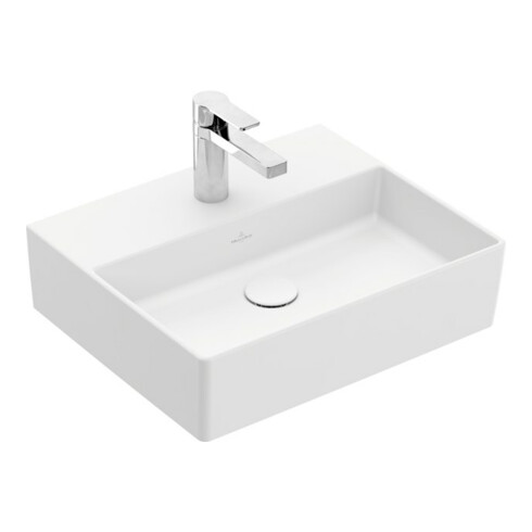 V&B Memento 2.0 Lavabo 50x42cm, robinet, sans trop-plein, blanc mat C-plus