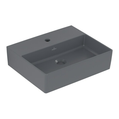 V&B Memento 2.0 Lavabo 50x42cm, robinet, sans trop-plein, graphite C-plus