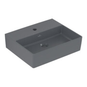 V&B Memento 2.0 Lavabo 50x42cm, robinet, sans trop-plein, graphite C-plus