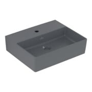 V&B Memento 2.0 Lavabo 50x42cm, robinet, sans trop-plein, graphite C-plus-3