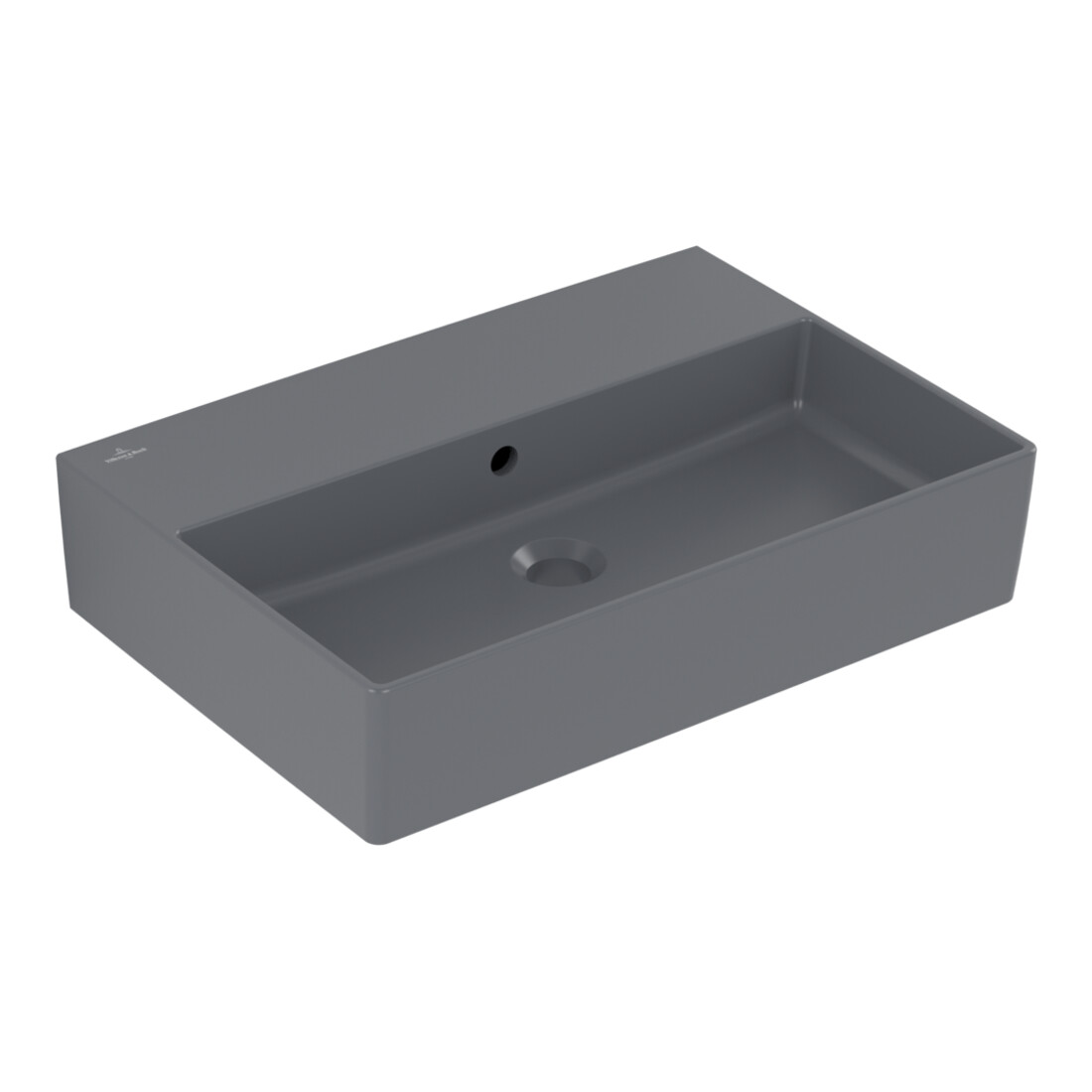 V&B Memento 2.0 Lavabo 60x42 cm, fermé, avec trop-plein, graphite C-plus
