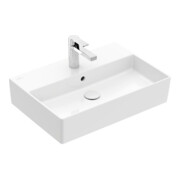 V&B Memento 2.0 Lavabo 60x42 cm, fermé, mitigeur, avec trop-plein, blanc alpestre