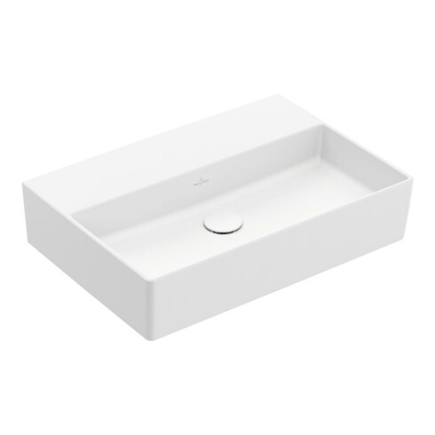 V&B Memento 2.0 Lavabo 60x42 cm, fermé, sans trop-plein, blanc brillant C-plus