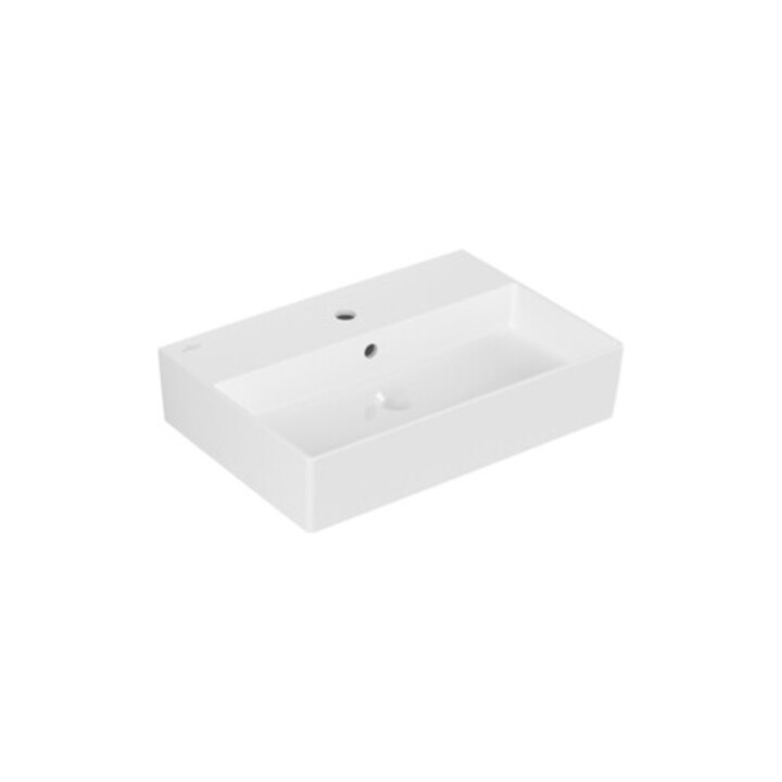 V&B Memento 2.0 Lavabo 60x42 cm, gs, mit Hahnloch, mit Überlauf, blanc alp C+