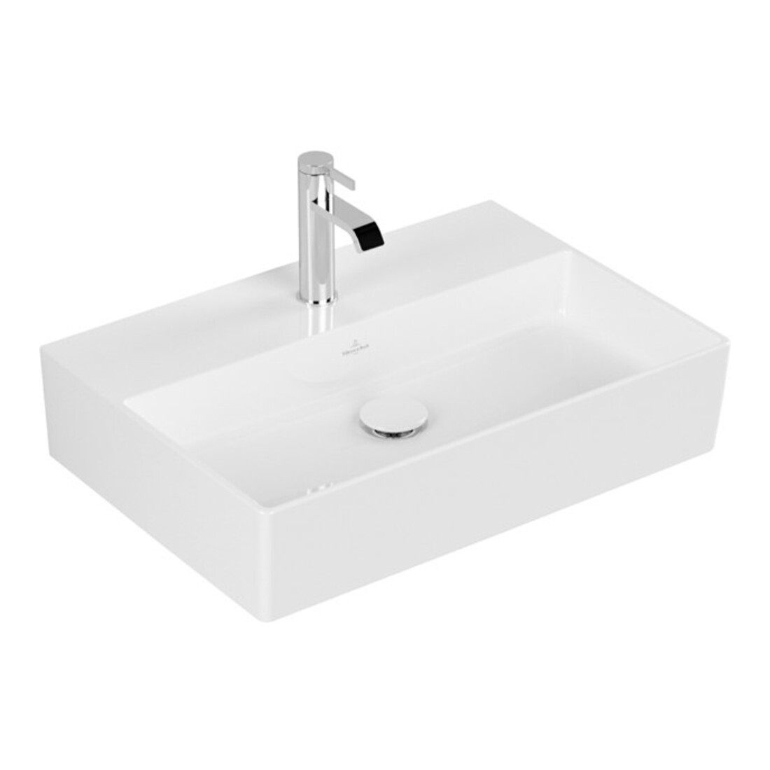 V&B Memento 2.0 Lavabo 60x42 cm, gs, robinet, sans trop-plein, blanc alp C+
