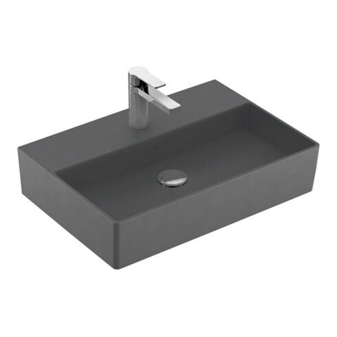 V&B Memento 2.0 Lavabo 60x42 cm, gs, robinet, sans trop-plein, graph. C+
