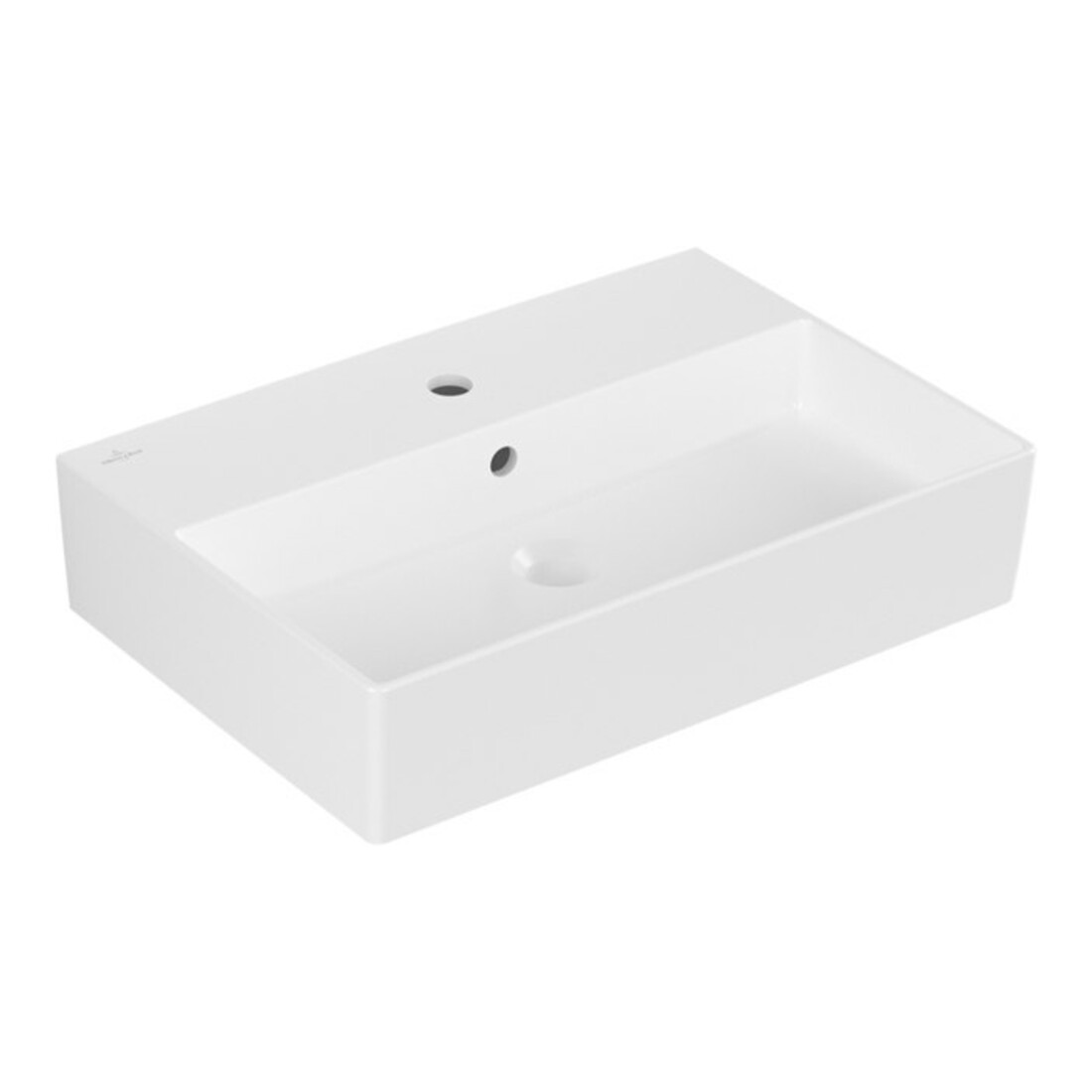 V&B Memento 2.0 Lavabo 60x42 cm, robinet, avec trop-plein, blanc brillant C-plus