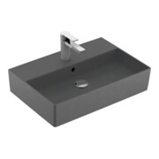 V&B Memento 2.0 lavabo 60x42 cm, robinetterie, avec trop-plein, graphite C-plus