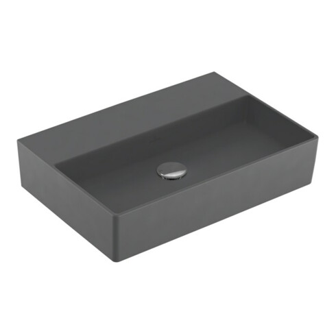 V&B Memento 2.0 Lavabo 60x42 cm, sans trop-plein, graphite C-plus