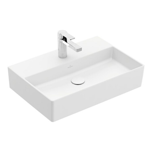 V&B Memento 2.0 Lavabo 60x42cm, robinet, sans trop-plein, blanc mat C-plus