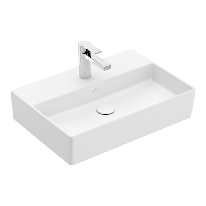V&B Memento 2.0 Lavabo 60x42cm, robinet, sans trop-plein, blanc mat C-plus