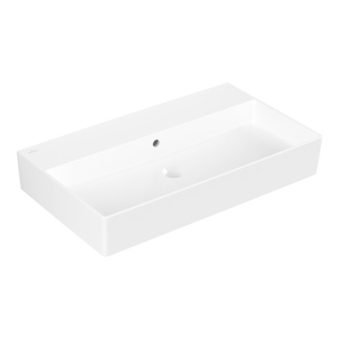 V&B Memento 2.0 Lavabo 80x47 cm, avec trop-plein, blanc pierre C-plus