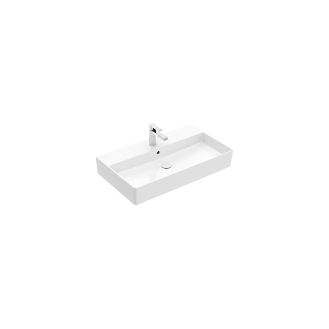 V&B Memento 2.0 Lavabo 80x47 cm, gs, mit Hahnloch, mit Überlauf, blanc alp C+