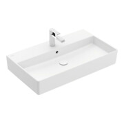 V&B Memento 2.0 Lavabo 80x47 cm, gs, robinet, avec trop-plein, blanc brillant C+