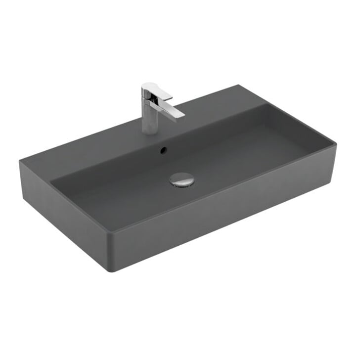 V&B Memento 2.0 Lavabo 80x47 cm, gs, robinet, avec trop-plein, graph. C+