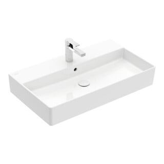 V&B Memento 2.0 Lavabo 80x47 cm, mit Hahnloch, mit Überlauf, alpinweiß C-plus