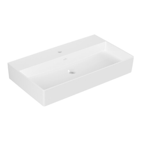 V&B Memento 2.0 Lavabo 80x47 cm, robinet, sans trop-plein, blanc alpin