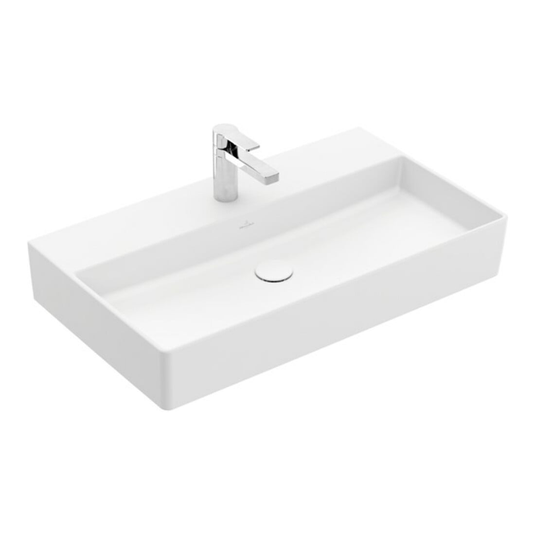 V&B Memento 2.0 Lavabo 80x47 cm, robinet, sans trop-plein, blanc mat C-plus