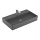 V&B Memento 2.0 lavabo 80x47 cm, robinet, sans trop-plein, graphite C-plus-1