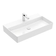 V&B Memento 2.0 Lavabo 80x47 cm, robinetterie, sans trop-plein, blanc alpin C-plus-3