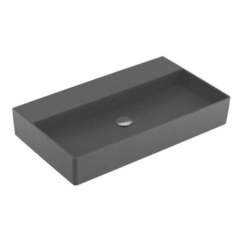 V&B Memento 2.0 Lavabo 80x47 cm, sans trop-plein, graphite C-plus