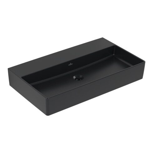 V&B Memento 2.0 Lavabo 80x47 cm, sans trop-plein, pure black C-plus