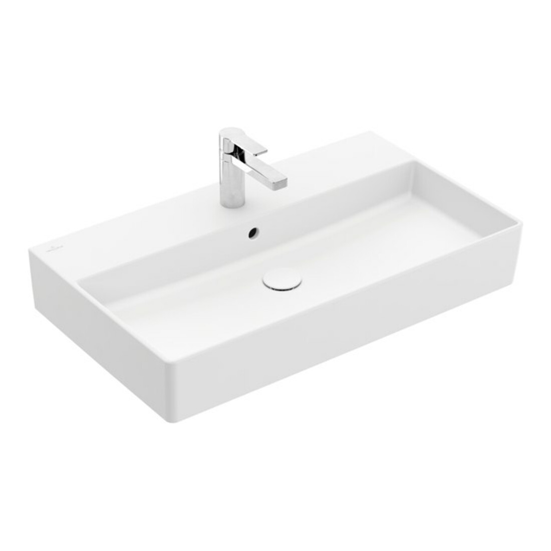 V&B Memento 2.0 lavabo 80x47cm, mitigeur, trop-plein, blanc mat C-plus