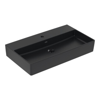 V&B Memento 2.0 Lavabo 80x47cm, robinet, sans trop-plein, P black C-plus