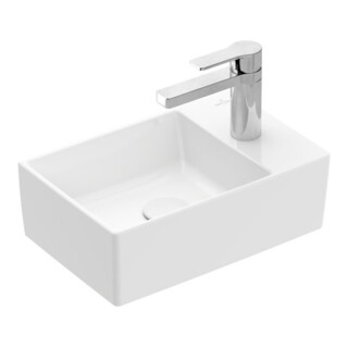 V&B Memento 2.0 Lavabo à main 40x26 cm, avec robinet, sans trop-plein, blanc alpin