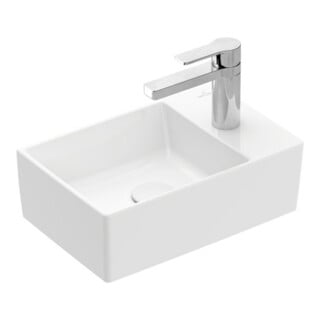 V&B Memento 2.0 Lavabo à main 40x26 cm, avec robinet, sans trop-plein, blanc alpin