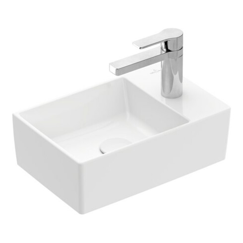 V&B Memento 2.0 Lavabo à main 40x26 cm, avec robinet, sans trop-plein, blanc alpin