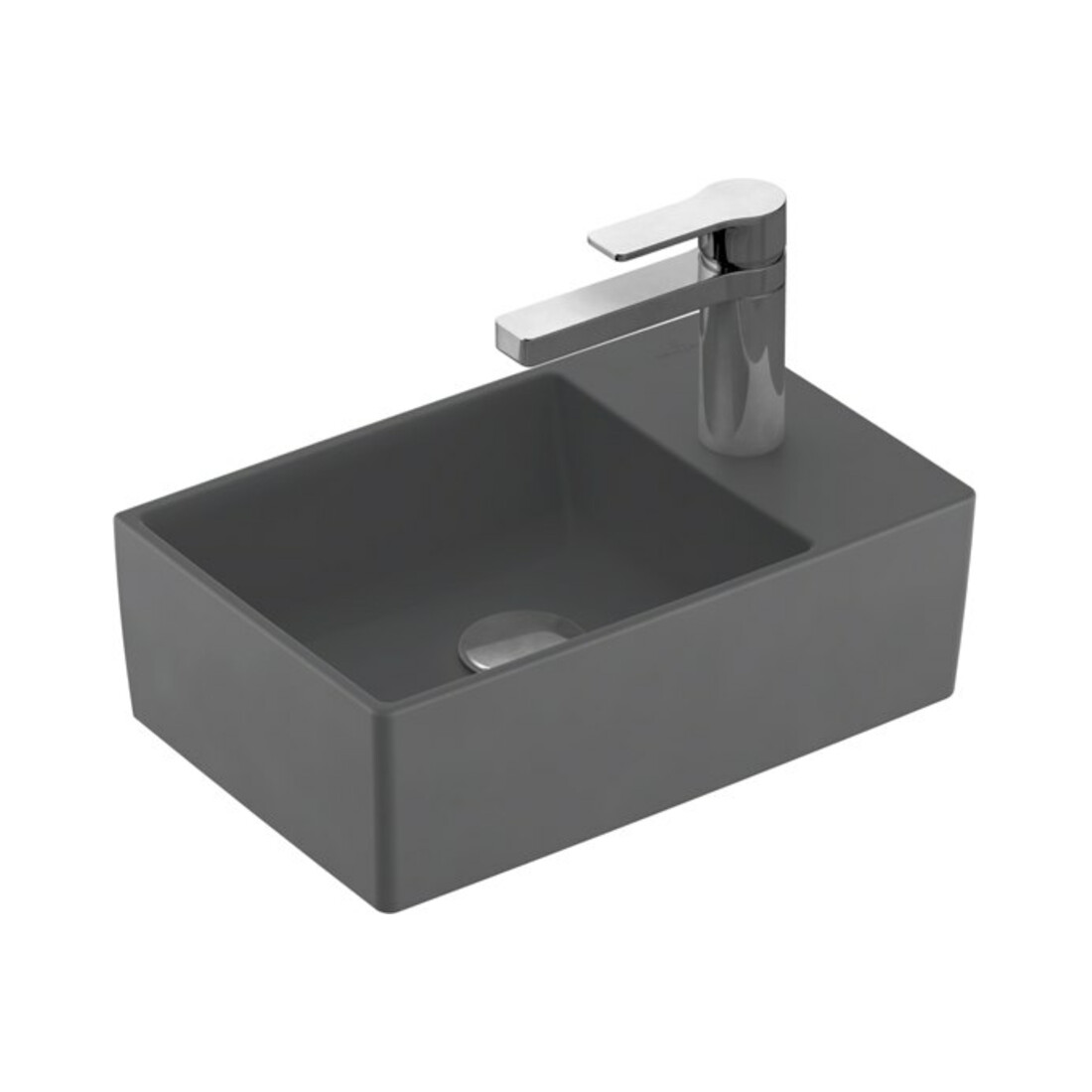 V&B Memento 2.0 lavabo à main 40x26 cm, avec robinet, sans trop-plein, graph. C-plus