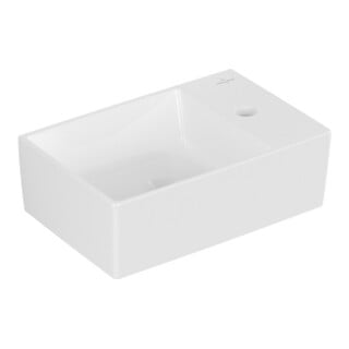 V&B Memento 2.0 Lavabo à main 40x26cm, avec robinet, sans trop-plein, blanc alp C-plus