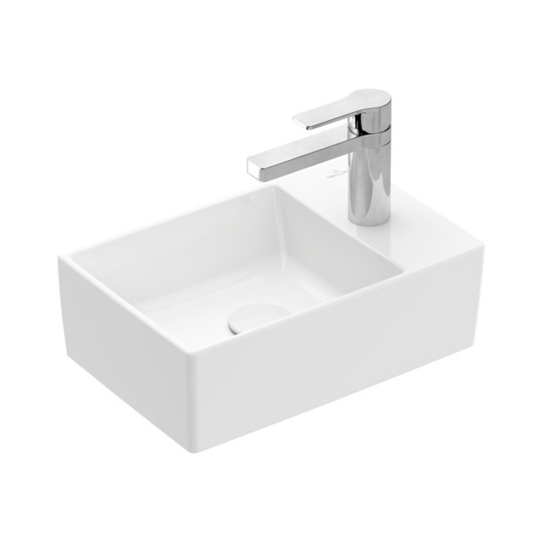 V&B Memento 2.0 Lavabo à main 40x26cm, avec robinet, sans trop-plein, blanc alp C-plus
