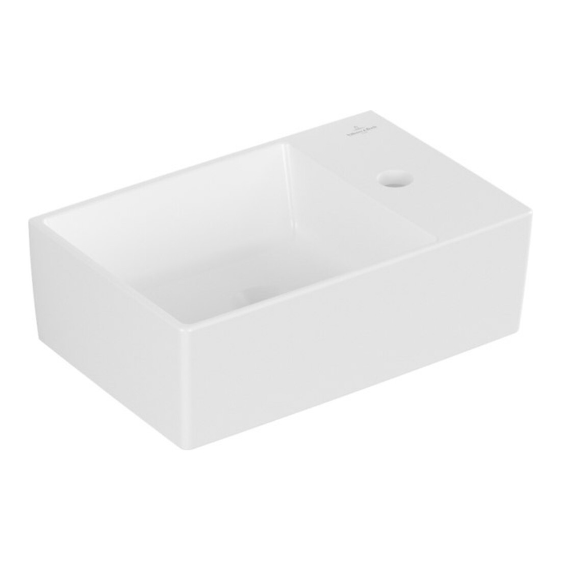 V&B Memento 2.0 Lavabo à main 40x26cm, c/robinet, sans trop-plein, blanc mat C-plus