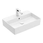V&B Memento 2.0 Lavabo à poser avec robinet, vidage, blanc brillant C-plus, 60x42cm