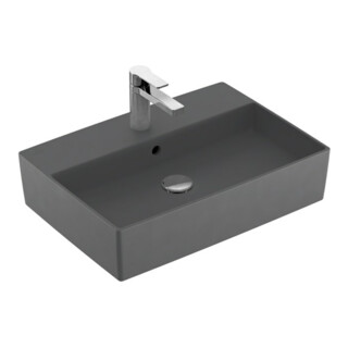 V&B Memento 2.0 Lavabo à poser avec robinetterie, mitigeur, graphite C-plus, 60x42cm