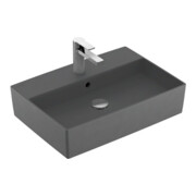 V&B Memento 2.0 Lavabo à poser avec robinetterie, mitigeur, graphite C-plus, 60x42cm
