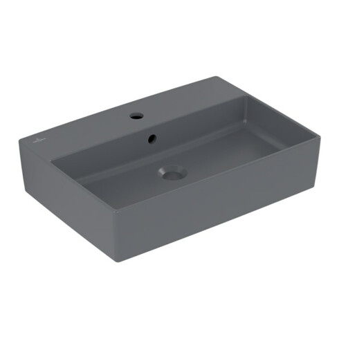 V&B Memento 2.0 Lavabo à poser avec robinetterie, mitigeur, graphite C-plus, 60x42cm