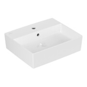 V&B Memento 2.0 Lavabo à poser avec robinetterie, trop-plein, blanc alpin, 50x42 cm