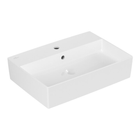 V&B Memento 2.0 Lavabo à poser, mitigeur, avec trop-plein, blanc alpin C-plus, 60x42cm