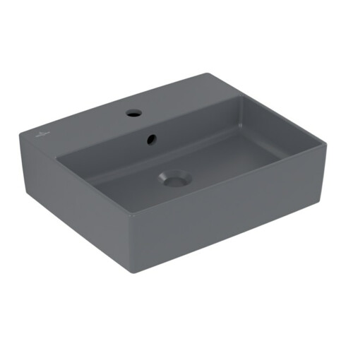 V&B Memento 2.0 Lavabo à poser, mitigeur, avec trop-plein, graphite C-plus, 50x42cm