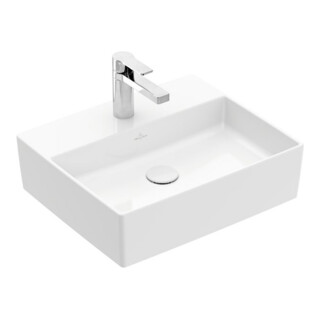 V&B Memento 2.0 Lavabo à poser mitigeur, sans trop-plein, blanc alpin, 50x42cm