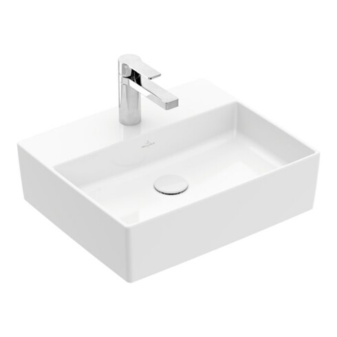 V&B Memento 2.0 Lavabo à poser mitigeur, sans trop-plein, blanc alpin, 50x42cm