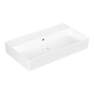 V&B Memento 2.0 Lave-mains 80x47 cm, fermé, avec trop-plein, blanc alpin C-plus
