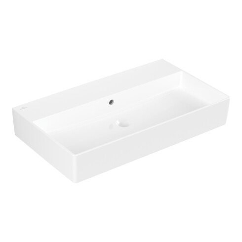 V&B Memento 2.0 Lave-mains 80x47 cm, fermé, avec trop-plein, blanc alpin C-plus