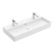 V&B Memento 2.0 Vasque 100x47cm, 2 trous robinet, avec trop-plein, blanc mat C+