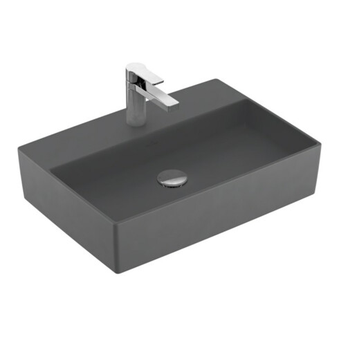 V&B Memento 2.0 Vasque à poser mitigeur, sans trop-plein, graphite C-plus, 60x42cm